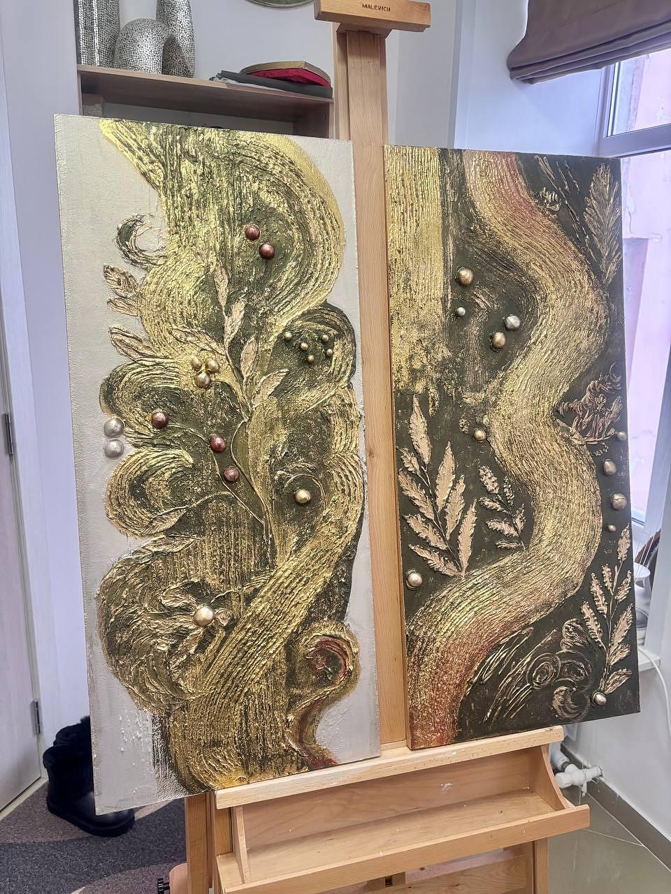 Диптих: «Мысли о хохломе. Абстракция» — 2